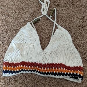 white crochet top